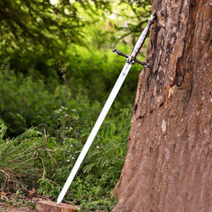 Alucard Inspired Fantasy Sword Replica, Handmade High Carbon Steel Display Collectible with Leather Sheath, Cosplay Gift