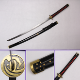 Touken Ranbu Nakigitsune sword replica with black handle and saya