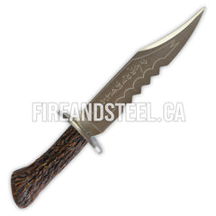 Ruby's Supernatural demon-killing knife replica with wooden display stand