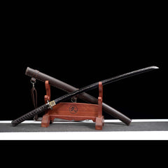 Kill Bill Hattori Hanzo katana replica with black thunder pattern blade