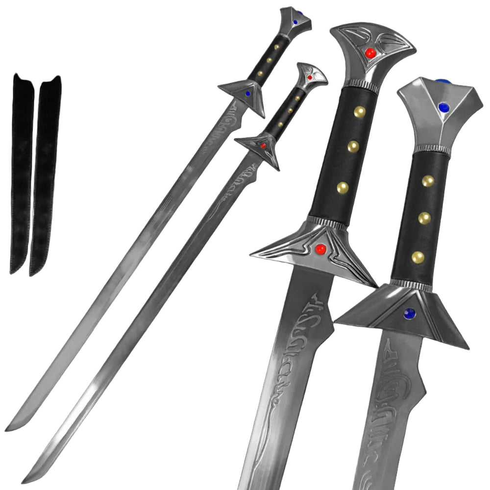 Drizzt Icingdeath and Twinkle metal scimitar replica set