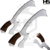 Pair of handmade Star Trek Klingon Mek'leth knife replicas