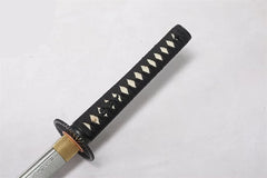 The Last Samurai Algren katana replica with Damascus blade and black ray skin handle