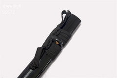 The Last Samurai Algren katana replica with Damascus blade and black ray skin handle