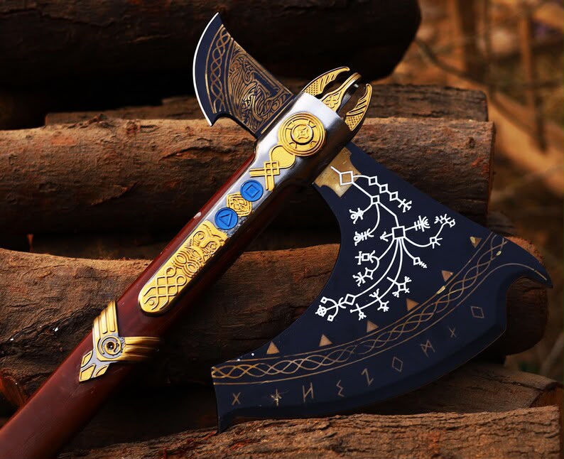 Leviathan Axe God of War Replica Kratos Axe Men Cosplay Wedding Gift for Husband Birthday Gift for Dad Anniversary Gift for Boyfrien