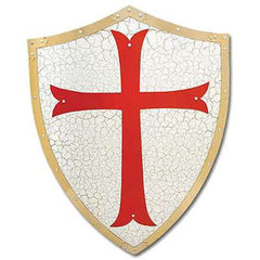 Richard the Lionheart crusader shield replica with red cross and gold trim