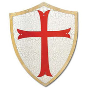 Richard the Lionheart crusader shield replica with red cross and gold trim