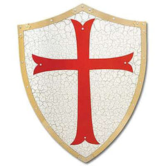Richard the Lionheart crusader shield replica with red cross and gold trim