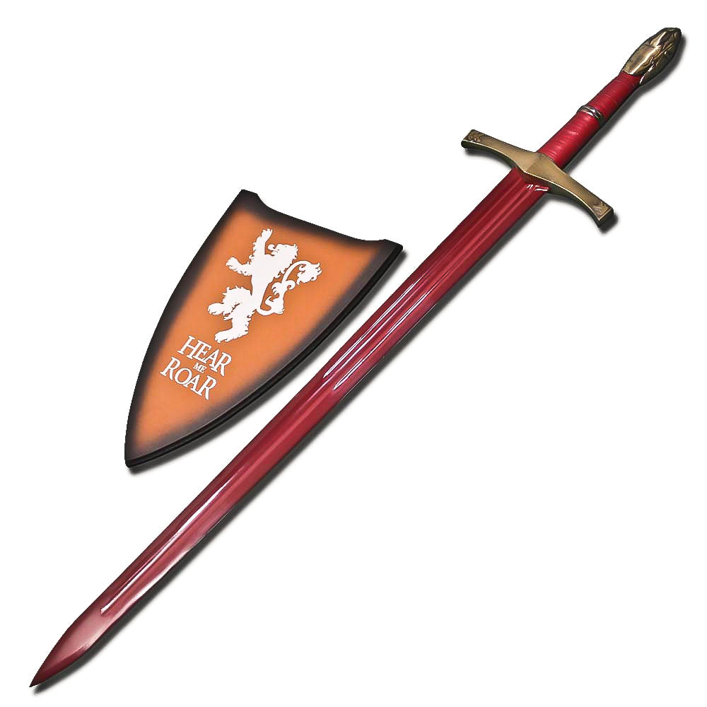 Game of Thrones Joffrey Baratheon Widow's Wail Sword Replica with House Lannister Display Plaque
