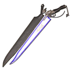 Final Fantasy VIII Squall Leonhart Winged Gunblade Replica with Custom Blue Glow Edge & Sheath