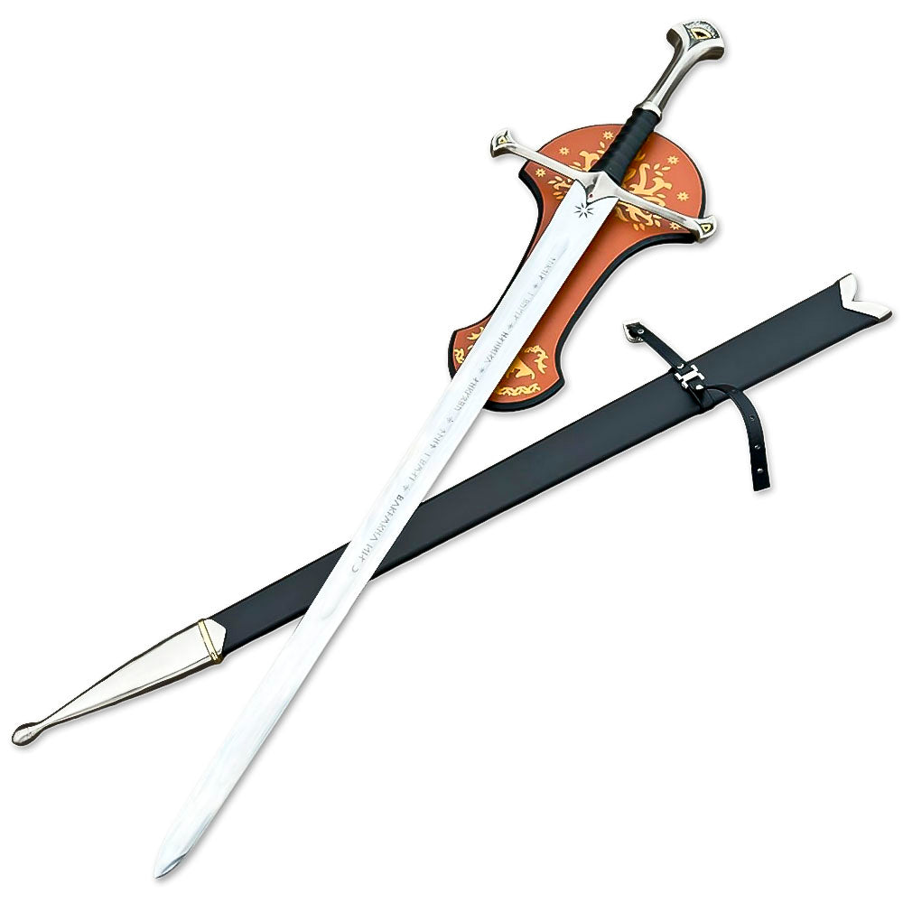 Anduril Sword of Narsil The King Aragorn Lord of The Rings Sword With Wall Plaque & Scabbard