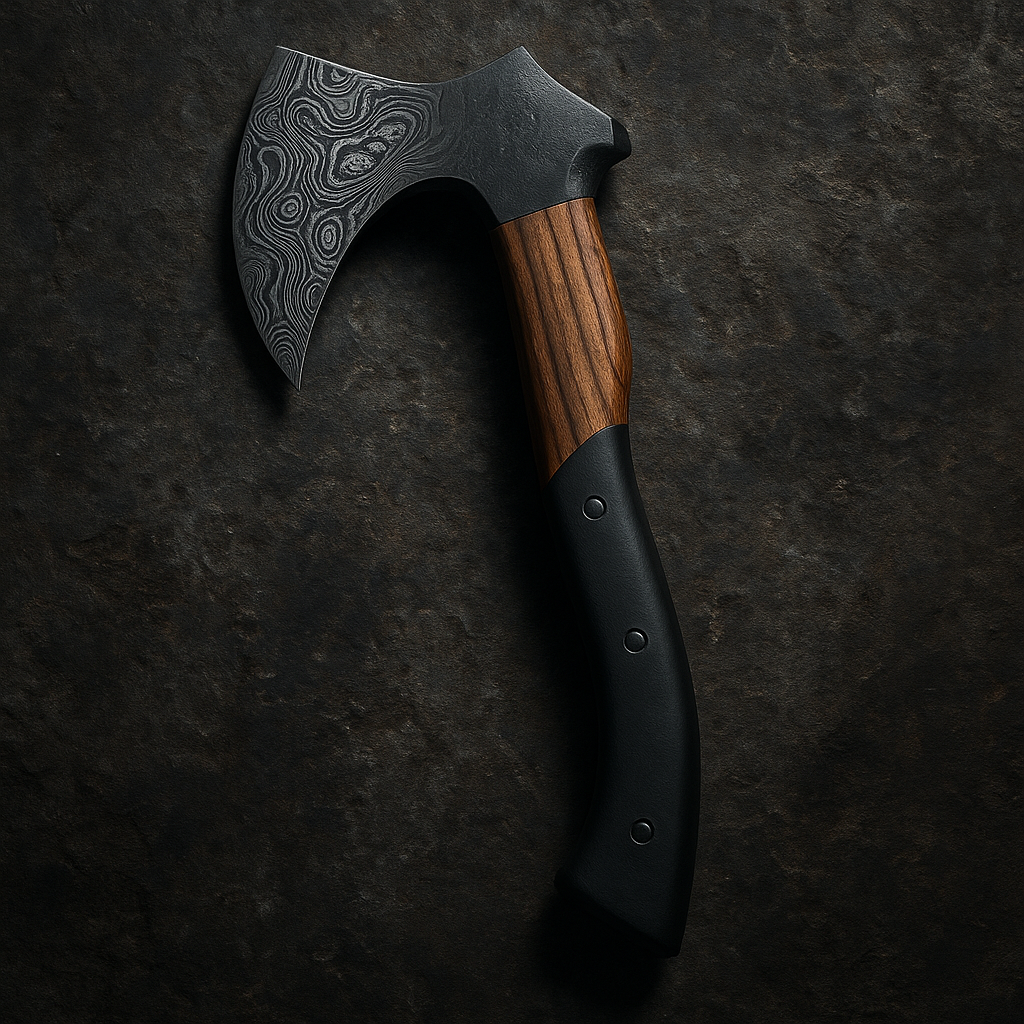 Damascus steel machete kukri style knife replica