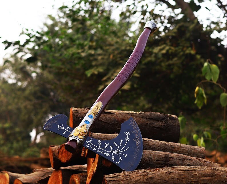Leviathan Axe God of War Replica Kratos Axe Men Cosplay Wedding Gift for Husband Birthday Gift for Dad Anniversary Gift for Boyfrien