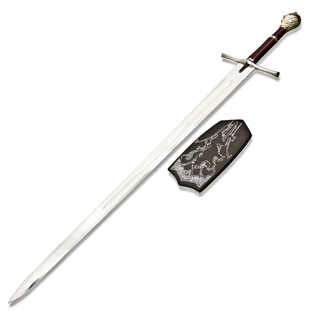The Chronicles of Narnia King Peter Rhindon Sword Replica with Wooden Wall Plaque