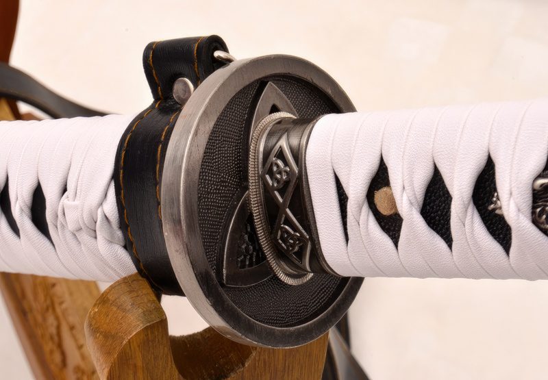 Michonne The Walking Dead katana replica with leather-wrapped scabbard