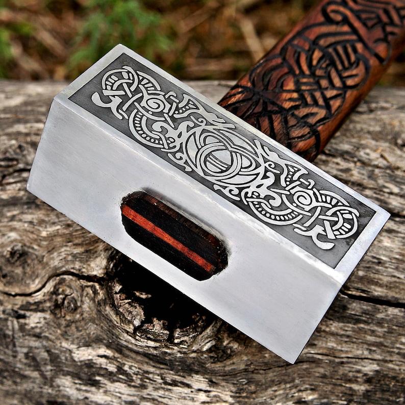 Hammer viking hammer blacksmith hammer engraved hammer viking gift for him Birthday Anniversary fathers day gift Viking costume hammer