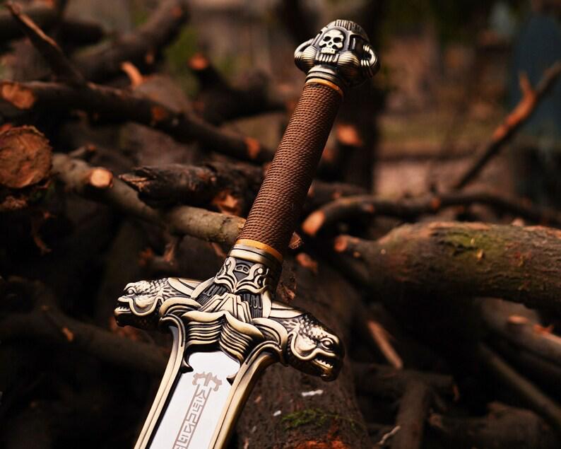 Handmade Atlantean Sword | Conan the Barbarian Replica | Fantasy Broadsword | LARP Cosplay Prop | Groomsmen Gift for Him Halloween Costume