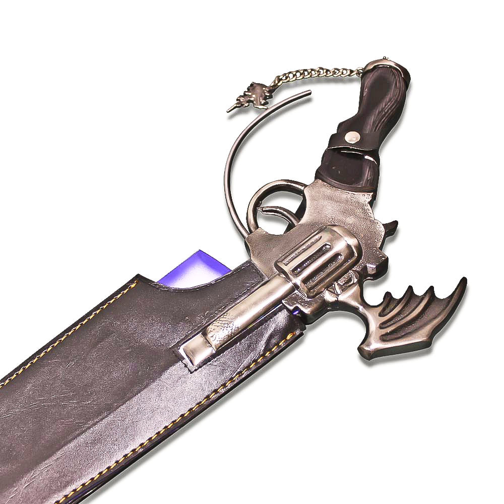 Final Fantasy VIII Squall Leonhart Winged Gunblade Replica with Custom Blue Glow Edge & Sheath