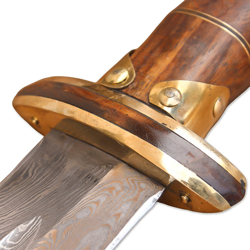 38in Damascus Rat-Tail Viking Sword - Brown - accessory view