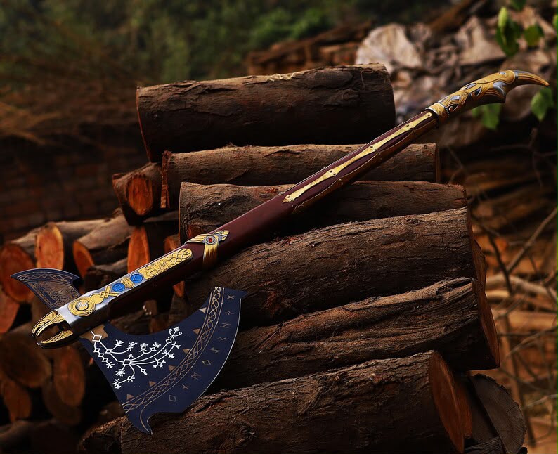 Leviathan Axe God of War Replica Kratos Axe Men Cosplay Wedding Gift for Husband Birthday Gift for Dad Anniversary Gift for Boyfrien