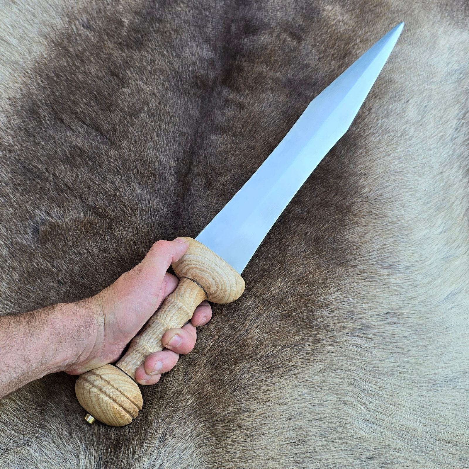 Mainz type Roman gladius sword replica with a sharp steel blade
