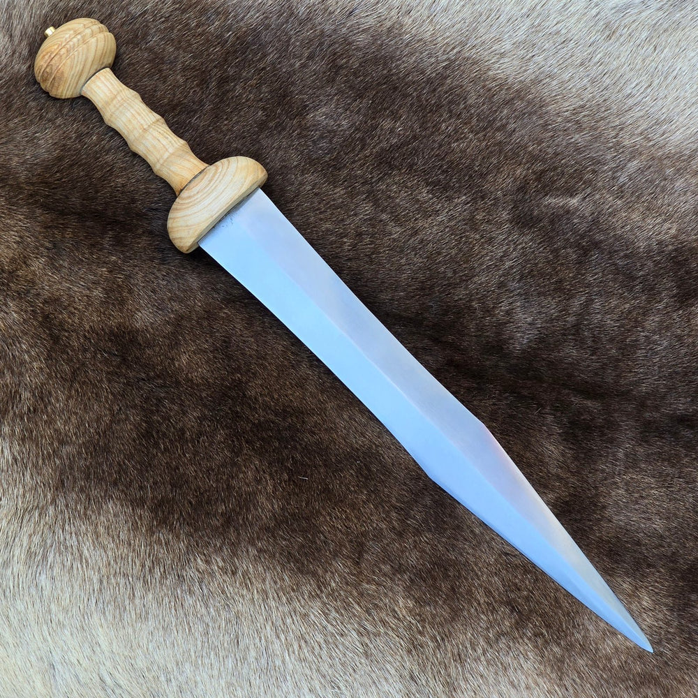 Mainz type Roman gladius sword replica with a sharp steel blade