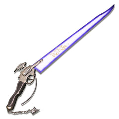 Final Fantasy VIII Squall Leonhart Winged Gunblade Replica with Custom Blue Glow Edge & Sheath