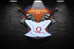 God of War Blades of Chaos Replica, Twin Metal Swords, Gamer Room Display Plaque, Birthday & Anniversary Gift