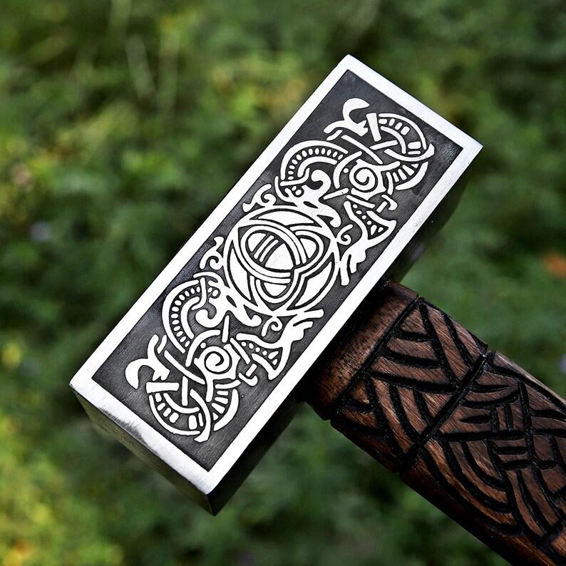 Hammer viking hammer blacksmith hammer engraved hammer viking gift for him Birthday Anniversary fathers day gift Viking costume hammer