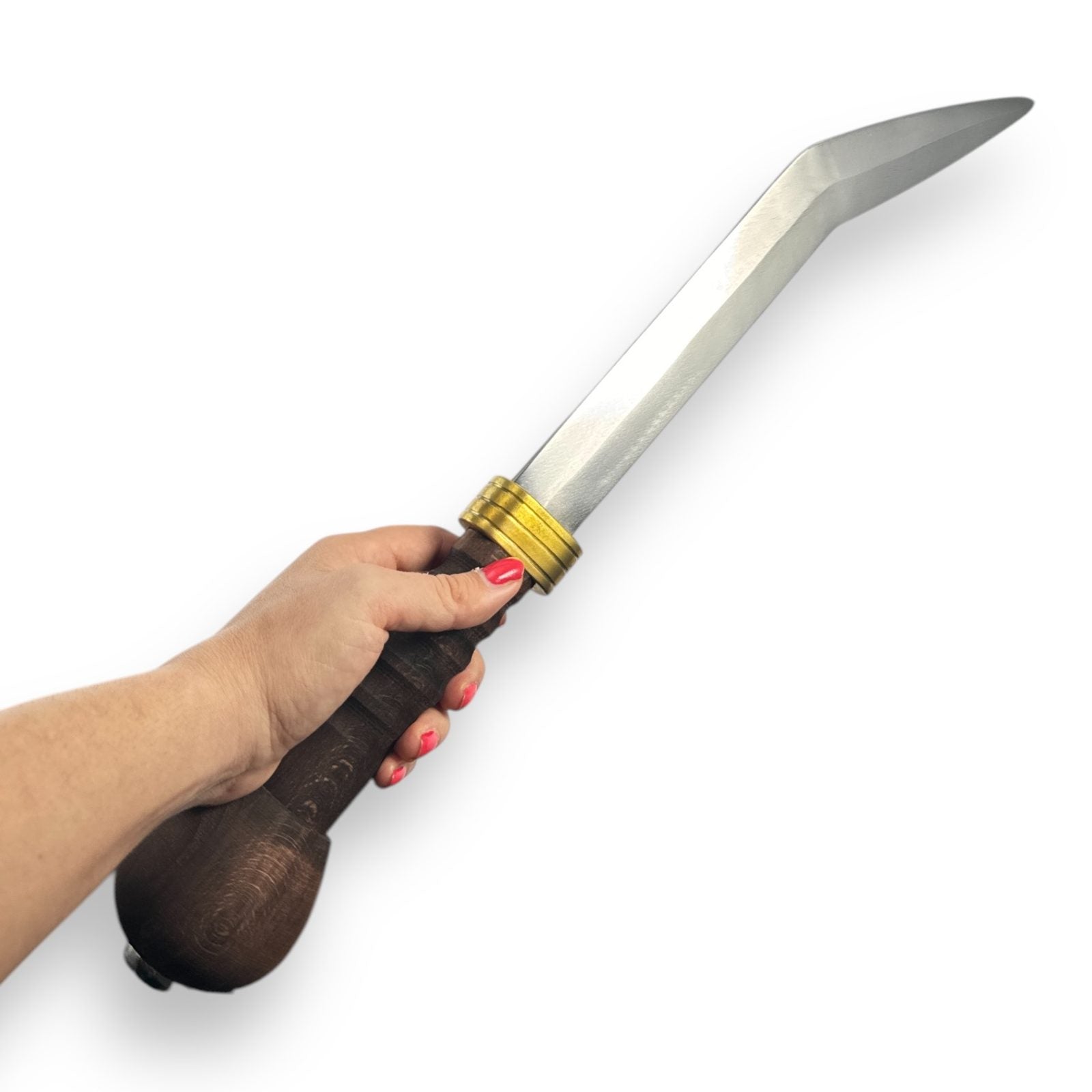 Blunt Thracian sica gladiator weapon replica with curved steel blade
