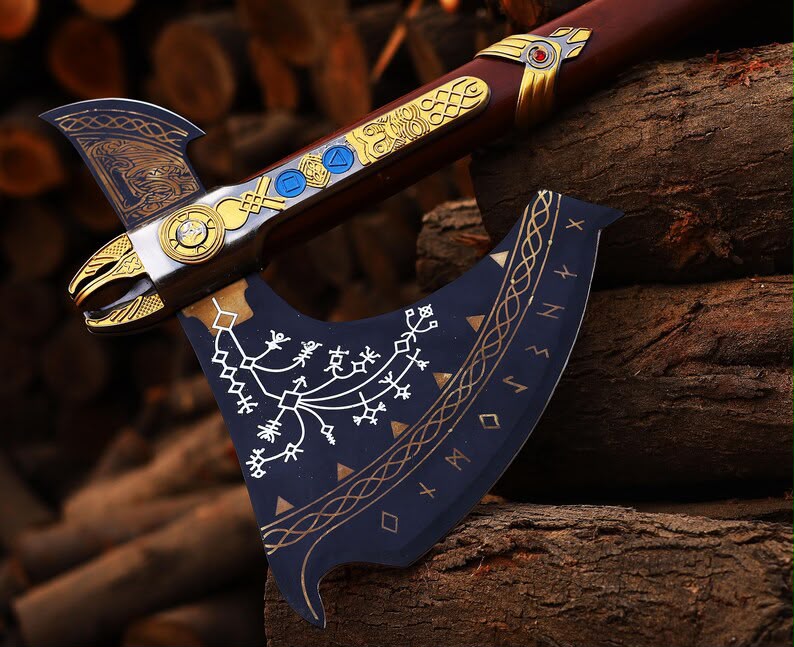 Leviathan Axe God of War Replica Kratos Axe Men Cosplay Wedding Gift for Husband Birthday Gift for Dad Anniversary Gift for Boyfrien