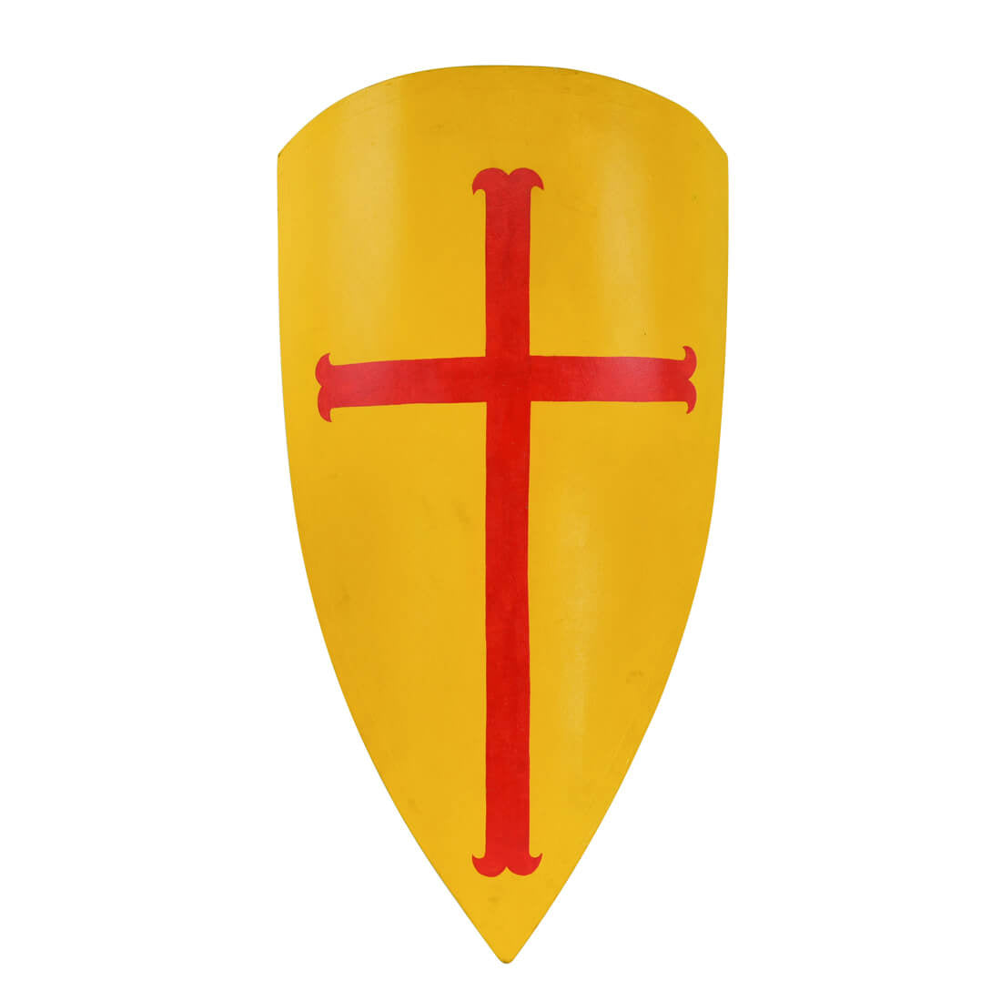 Templar Crusader Cross Shield replica made from wood, linen, and leather
