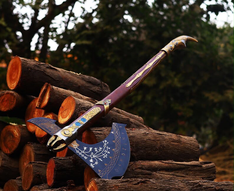 Leviathan Axe God of War Replica Kratos Axe Men Cosplay Wedding Gift for Husband Birthday Gift for Dad Anniversary Gift for Boyfrien