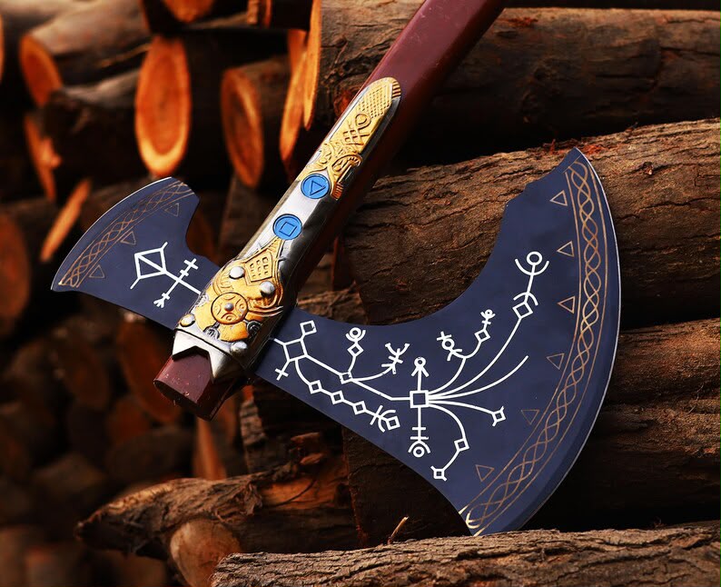 Leviathan Axe God of War Replica Kratos Axe Men Cosplay Wedding Gift for Husband Birthday Gift for Dad Anniversary Gift for Boyfrien