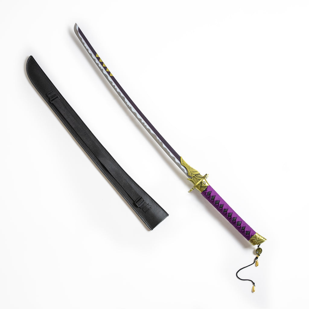 Genshin Impact Amenoma Kageuchi katana replica with leather sheath