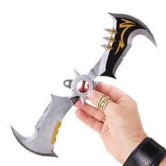 Hand-painted League of Legends Draven axe replica with golden accents