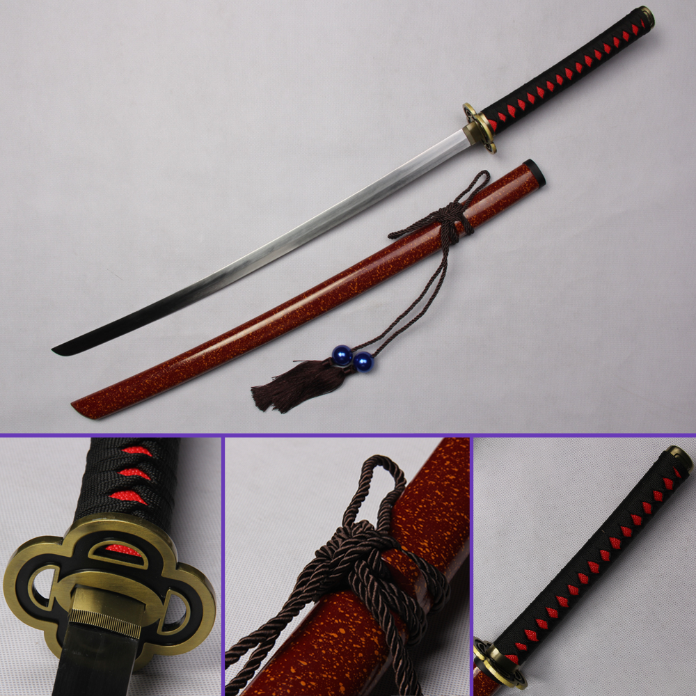 Touken Ranbu Hachisuka Kotetsu sword replica with red speckled saya