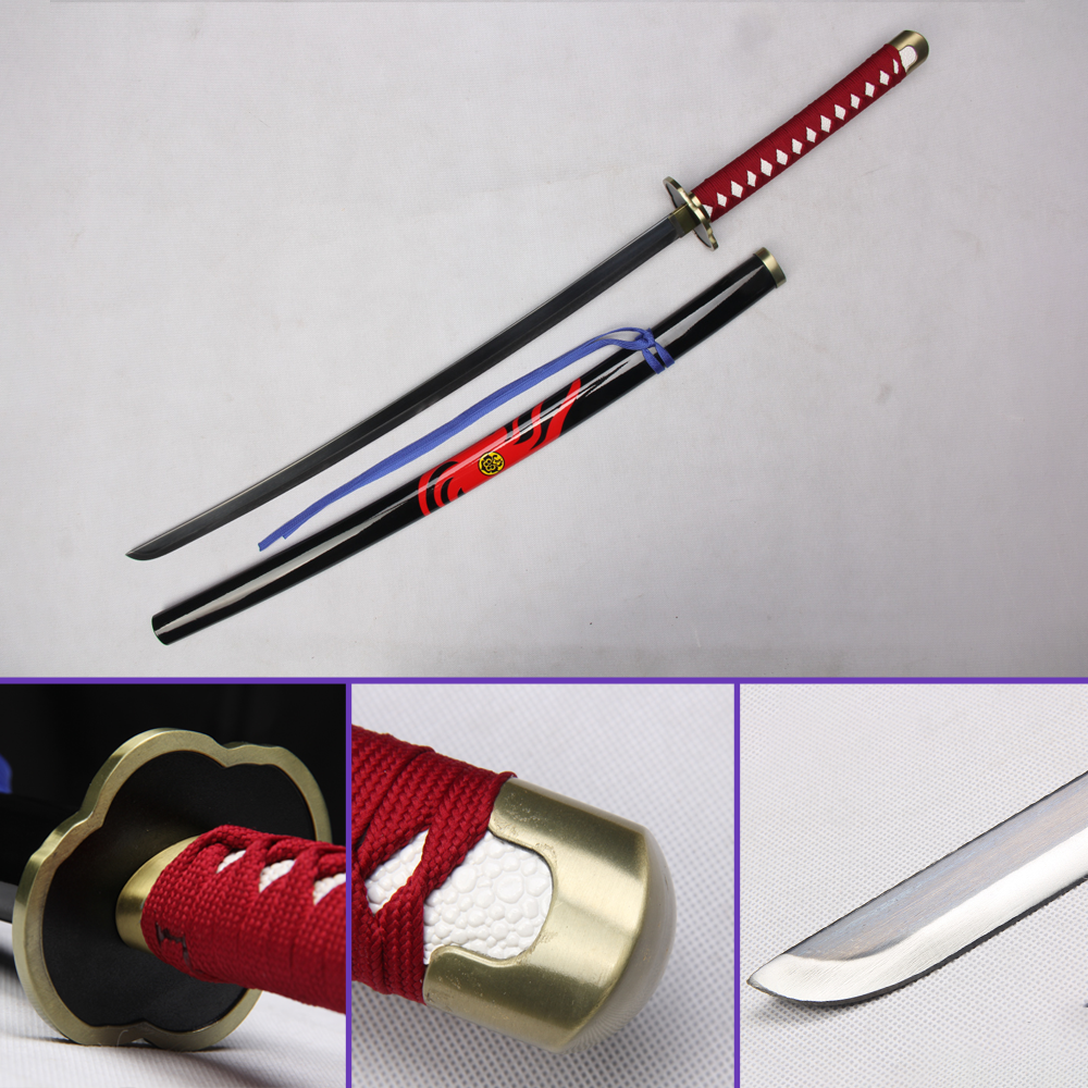 Touken Ranbu Souza Samonji sword replica with red handle and black saya
