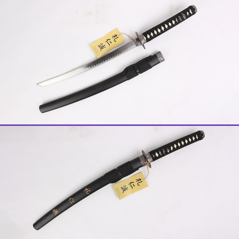 The Last Samurai katana replica with black saya and gunome hamon