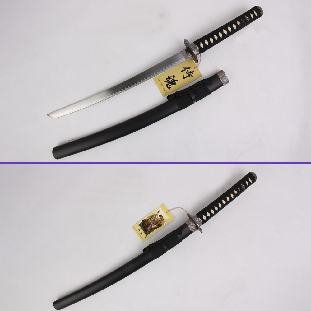 The Last Samurai katana set with black matte saya and zigzag hamon