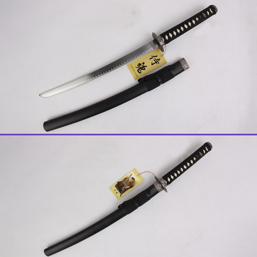 The Last Samurai katana set with black matte saya and zigzag hamon