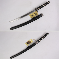 The Last Samurai katana set with black matte saya and zigzag hamon