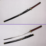 Touken Ranbu Nakigitsune sword replica with black handle and saya