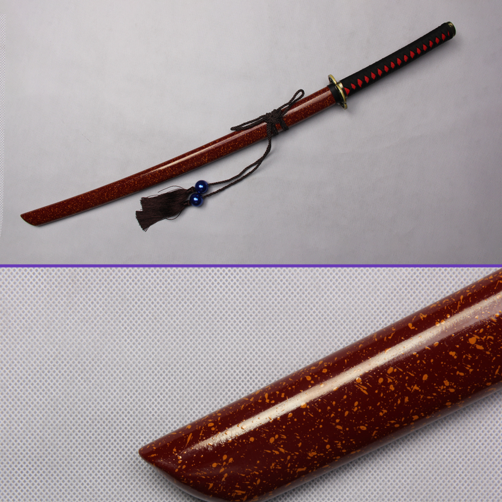 Touken Ranbu Hachisuka Kotetsu sword replica with red speckled saya