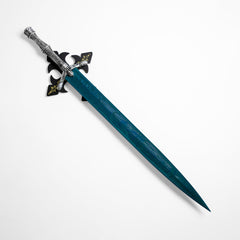 Bloodborne Hunter Holy Moonlight Sword replica with wooden wall plaque