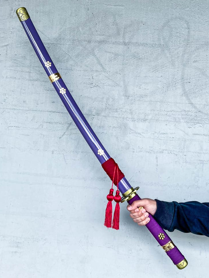 One Piece Zoro Enma metal katana replica with violet-black blade