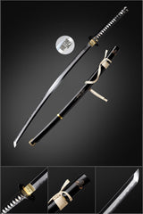 Kill Bill handmade T10 katana replica with black hardwood saya