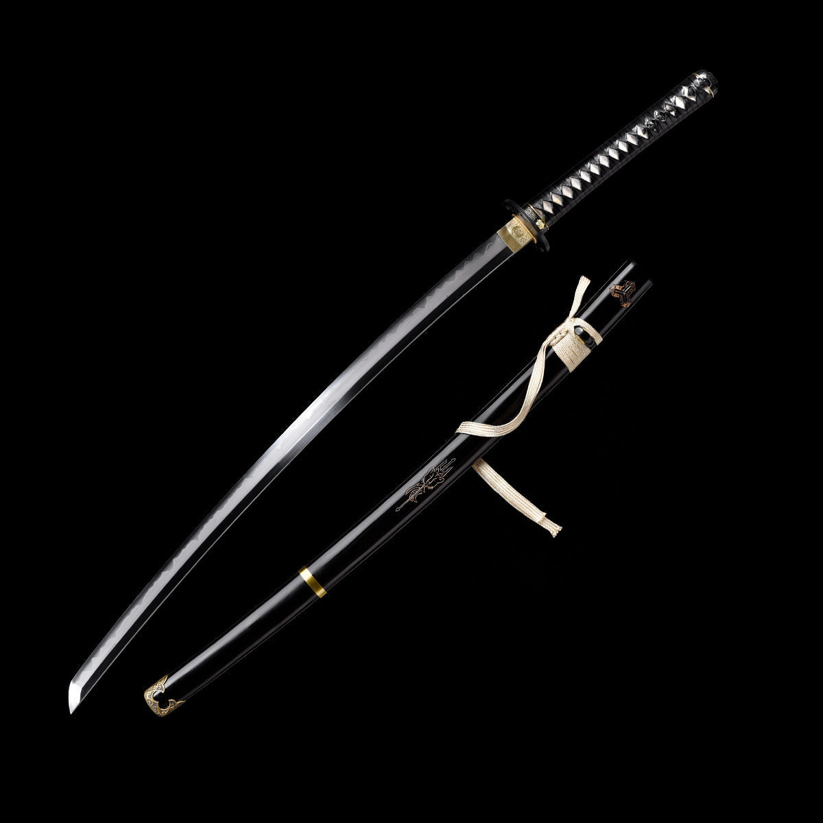 Kill Bill handmade T10 katana replica with black hardwood saya