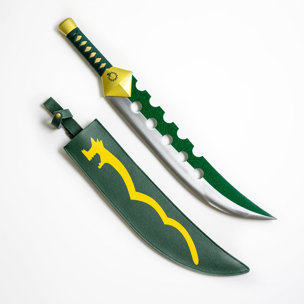 Meliodas Lostvayne sword replica with green and silver blade