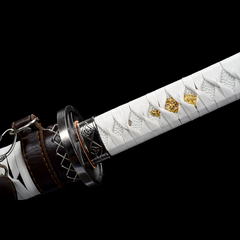 Michonne katana sword replica with black and white wrapped handle